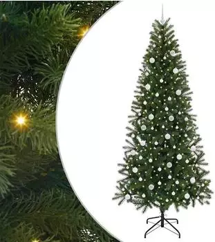 vidaXL Künstlicher Weihnachtsbaum mit 300 LEDs, 240cm, PE/PVC (3397383)