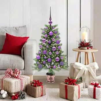 vidaXL K&uuml;nstlicher Weihnachtsbaum mit St&auml;nder, 150 LEDs, gr&uuml;n, 90cm, PE (3396306)