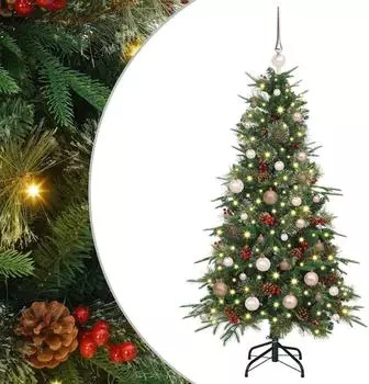 vidaXL Künstlicher klappbarer Weihnachtsbaum grün 150cm PE/PVC (3397404)