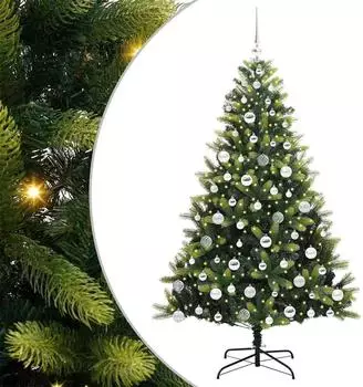 vidaXL Künstlicher Klapp-Weihnachtsbaum 300 LEDs, grün, 180cm (3395996)