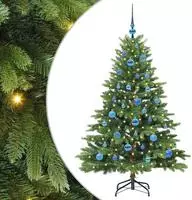 vidaXL K&uuml;nstlicher Weihnachtsbaum mit 150 LEDs Gr&uuml;n 150 cm PE und PVC