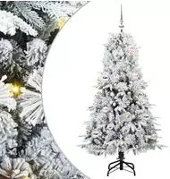 vidaXL K&uuml;nstlicher klappbarer Weihnachtsbaum Wei&szlig; 150 cm PE und PVC