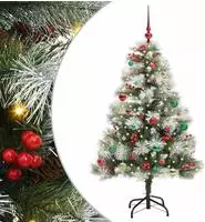 vidaXL K&uuml;nstlicher Weihnachtsbaum Gr&uuml;n und Wei&szlig; 150 cm