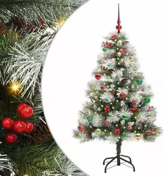 vidaXL Künstlicher Weihnachtsbaum grün/weiß 150cm (3395178)