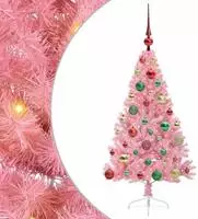 vidaXL K&uuml;nstlicher vorbeleuchteter Weihnachtsbaum Rosa 120 cm PVC