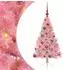 vidaXL Künstlicher Weihnachtsbaum vorbelichtet, rosa, 120cm, PVC (3397058)