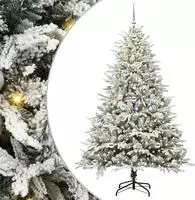 vidaXL K&uuml;nstlicher vorbeleuchteter Weihnachtsbaum mit Kugelset Gr&uuml;n