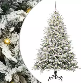 vidaXL K&uuml;nstlicher Weihnachtsbaum vorbelichtet mit Kugelset, gr&uuml;n (3395399)