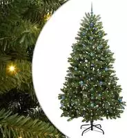 vidaXL K&uuml;nstlicher Weihnachtsbaum Gr&uuml;n 270 cm PVC und Metall