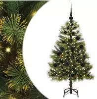vidaXL K&uuml;nstlicher klappbarer Weihnachtsbaum mit Tannenzapfen 120 cm