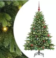 vidaXL K&uuml;nstlicher Weihnachtsbaum mit 150 LEDs Gr&uuml;n 150 cm PE und PVC