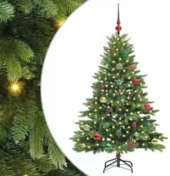 vidaXL K&uuml;nstlicher Weihnachtsbaum 150 LEDs, gr&uuml;n, 150cm, PE/PVC (3397544)