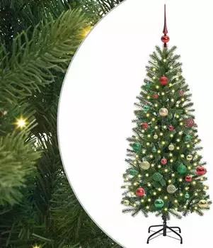 vidaXL Künstlicher Weihnachtsbaum 150 LEDs, grün, 150cm, PE/PVC (3397349)