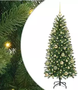 vidaXL K&uuml;nstlicher Weihnachtsbaum 150 LEDs, gr&uuml;n, 150cm, PE/PVC (3397345)