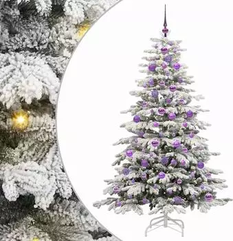 vidaXL Künstlicher klappbarer Weihnachtsbaum weiß, 180cm, PE/PVC
