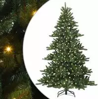 vidaXL K&uuml;nstlicher klappbarer Weihnachtsbaum Gr&uuml;n 180 cm PVC und Stahl