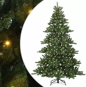 vidaXL K&uuml;nstlicher klappbarer Weihnachtsbaum gr&uuml;n 180cm PVC und Stahl