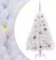 vidaXL K&uuml;nstlicher Weihnachtsbaum Wei&szlig; 68 x 68 x 120 cm PVC und Metall