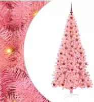 vidaXL Weihnachtsbaum mit 300 LEDs mit St&auml;nder Rosa 210 cm PVC