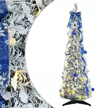 vidaXL K&uuml;nstlicher Weihnachtsbaum mit 50 LEDs, wei&szlig;, 120cm, PVC (42018634)
