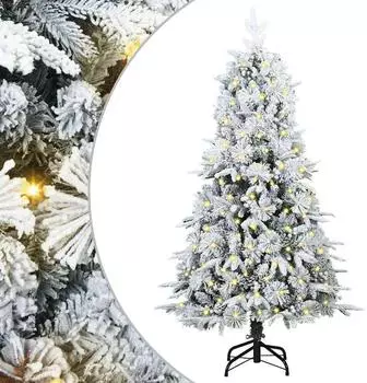 vidaXL Künstlicher klappbarer Weihnachtsbaum weiß 150cm PE/PVC (3397467)