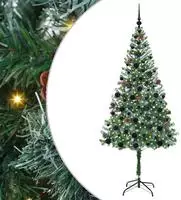 vidaXL K&uuml;nstlicher Weihnachtsbaum Gr&uuml;n 180 cm PVC und Stahl