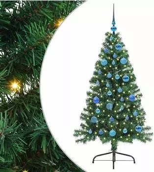 vidaXL K&uuml;nstlicher vorbeleuchteter Weihnachtsbaum gr&uuml;n 150cm PVC (3397005)