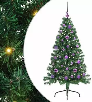 vidaXL K&uuml;nstlicher vorbeleuchteter Weihnachtsbaum, gr&uuml;n, 150cm, PVC (3397004)