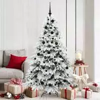 vidaXL K&uuml;nstlicher Weihnachtsbaum mit 300 LEDs Wei&szlig; 180 cm PE und PVC
