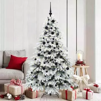 vidaXL K&uuml;nstlicher Weihnachtsbaum 180cm 300 LEDs beschneit PE/PVC (3397615)