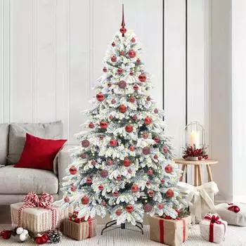vidaXL K&uuml;nstlicher Weihnachtsbaum 300 LEDs, wei&szlig;, 180cm, PE/PVC (3397614)