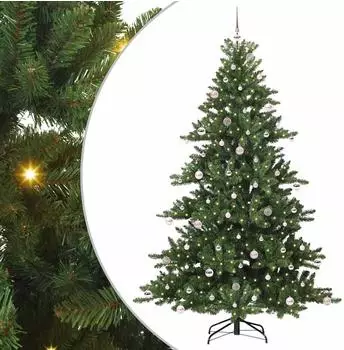 vidaXL K&uuml;nstlicher klappbarer Weihnachtsbaum gr&uuml;n 240cm, PVC und Stahl