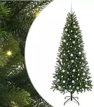 vidaXL K&uuml;nstlicher Weihnachtsbaum 300 LEDs, 210cm, PE/PVC, gr&uuml;n (3397370)