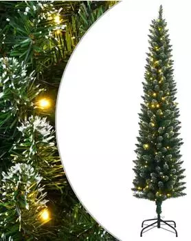 vidaXL K&uuml;nstlicher Weihnachtsbaum, schlank, 150 LEDs, 120cm (3315758)