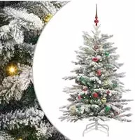 vidaXL K&uuml;nstlicher klappbarer Weihnachtsbaum Wei&szlig; 150 cm PE und PVC