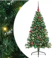 vidaXL K&uuml;nstlicher vorbeleuchteter Weihnachtsbaum Gr&uuml;n 150 cm PVC