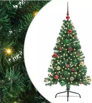 vidaXL K&uuml;nstlicher vorbeleuchteter Weihnachtsbaum gr&uuml;n 150cm PVC (3397006)