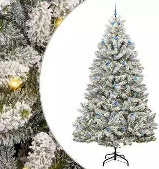 vidaXL K&uuml;nstlicher Weihnachtsbaum gr&uuml;n/wei&szlig; 300cm PVC und Metall (3395791)