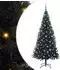 vidaXL Künstlicher Weihnachtsbaum mit Ständer, 300 LEDs, schwarz, 180cm, PVC (3396485)