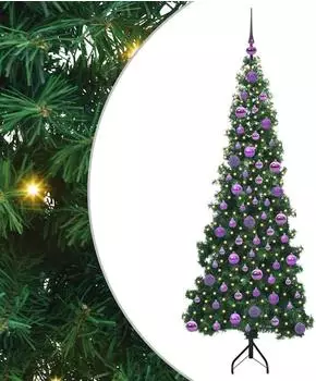 vidaXL Eckiger k&uuml;nstlicher Weihnachtsbaum gr&uuml;n 180cm, PVC und Metall