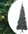 vidaXL Eckiger künstlicher Weihnachtsbaum grün 180cm, PVC und Metall