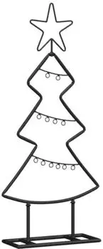 vidaXL Metall-Weihnachtsbaum mit St&auml;nder, schwarz, 60cm, Stahl (42019186)