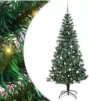 vidaXL K&uuml;nstlicher vorbeleuchteter Weihnachtsbaum Gr&uuml;n 240 cm