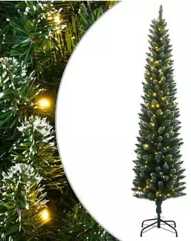 vidaXL Künstlicher Weihnachtsbaum, schlank, 300 LEDs, 180cm (3315760)
