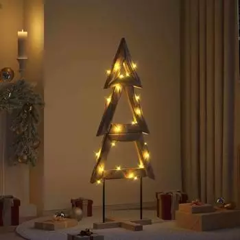 vidaXL Weihnachtsbaum mit Ständer braun 149,5cm Teak-Massivholz (42017928)