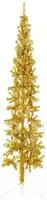 vidaXL K&uuml;nstlicher Halb-Weihnachtsbaum mit St&auml;nder Schlank Gold 180 cm