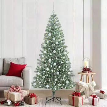 vidaXL K&uuml;nstlicher Weihnachtsbaum beschneit mit LED, 210cm (3396827)