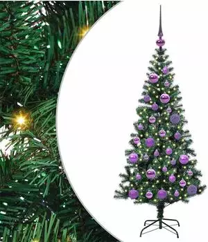 vidaXL K&uuml;nstlicher Weihnachtsbaum mit Beleuchtung, gr&uuml;n, 120cm (3396742)