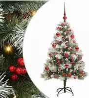 vidaXL K&uuml;nstlicher Weihnachtsbaum Gr&uuml;n und Wei&szlig; 150 cm