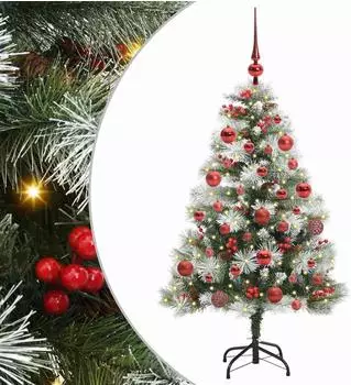 vidaXL K&uuml;nstlicher Weihnachtsbaum gr&uuml;n/wei&szlig;, 150cm (3395170)